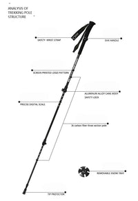 Carbon Fiber Trekking Poles (1 pair)