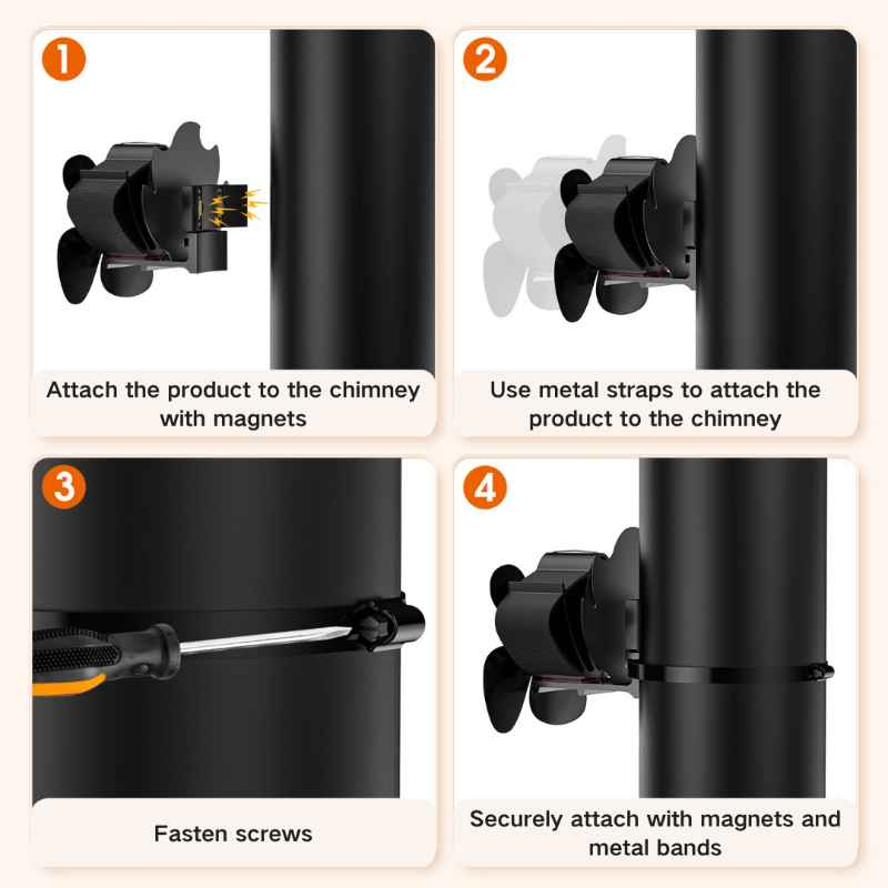 Magnetic Wall Mounted Fireplace Fan