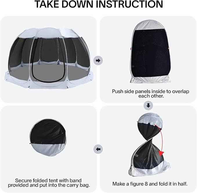 2-10 Person Pop Up Screen House Tent